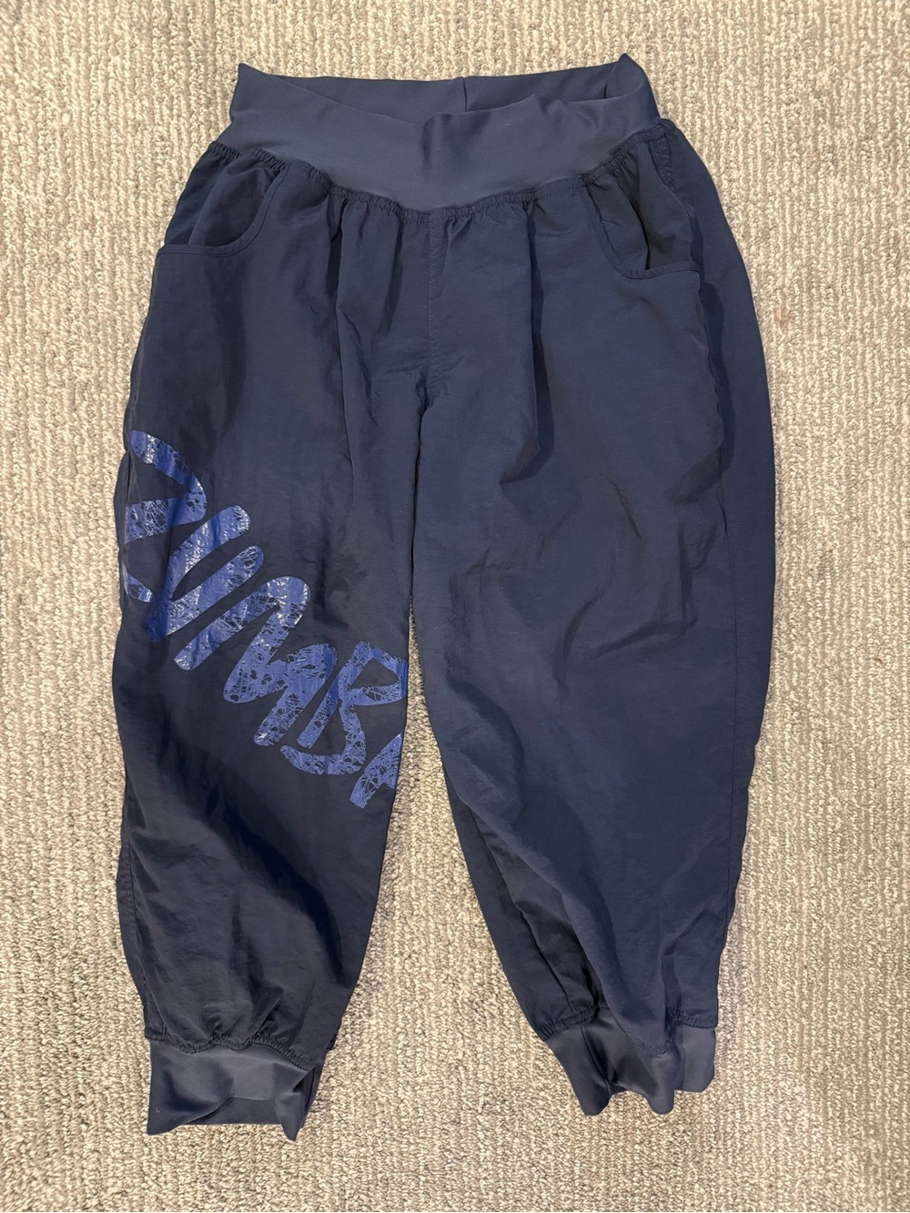 Zumba Wear Cargo Jogger Pants Women’s Medium Navy Blue Dance Fitness Streetwear